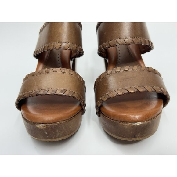 Johnston & Murphy Women's Clog Platform Sandal 8.5 Brown Leather Block Heel Boho - Picture 3 of 10